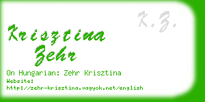 krisztina zehr business card